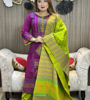 Premium Cotton Boutique 3 Piece (Unstiched) Code-220