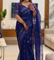 Halfsilk Sharee with Blouse-SS-6002