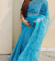 Halfsilk Embroidery Saree Em-124