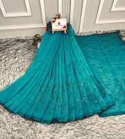 Halfsilk Embroidery Saree Em-123