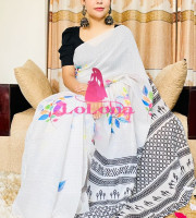 ব্লাউজ পিছ সহ ডিজিটাল প্রিন্ট শাড়ি কোড DP-6046