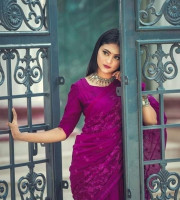 Halfsilk Embroidery Saree Em-119