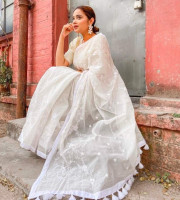 Halfsilk Embroidery Saree Em-113