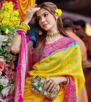 Semi Mosline Silk Saree with blouse pcs TS-7004