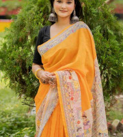 ব্লাউজ পিছ সহ ডিজিটাল প্রিন্ট শাড়ি কোড DP-6039