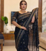 Halfsilk Sharee with Blouse-SS-6003
