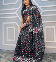 Halfsilk Sharee with Blouse-SS-6008