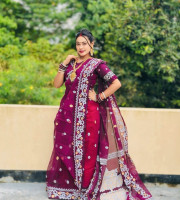 Halfsilk Sharee with Blouse-SS-6010