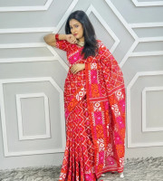 Halfsilk Sharee with Blouse BS-8076
